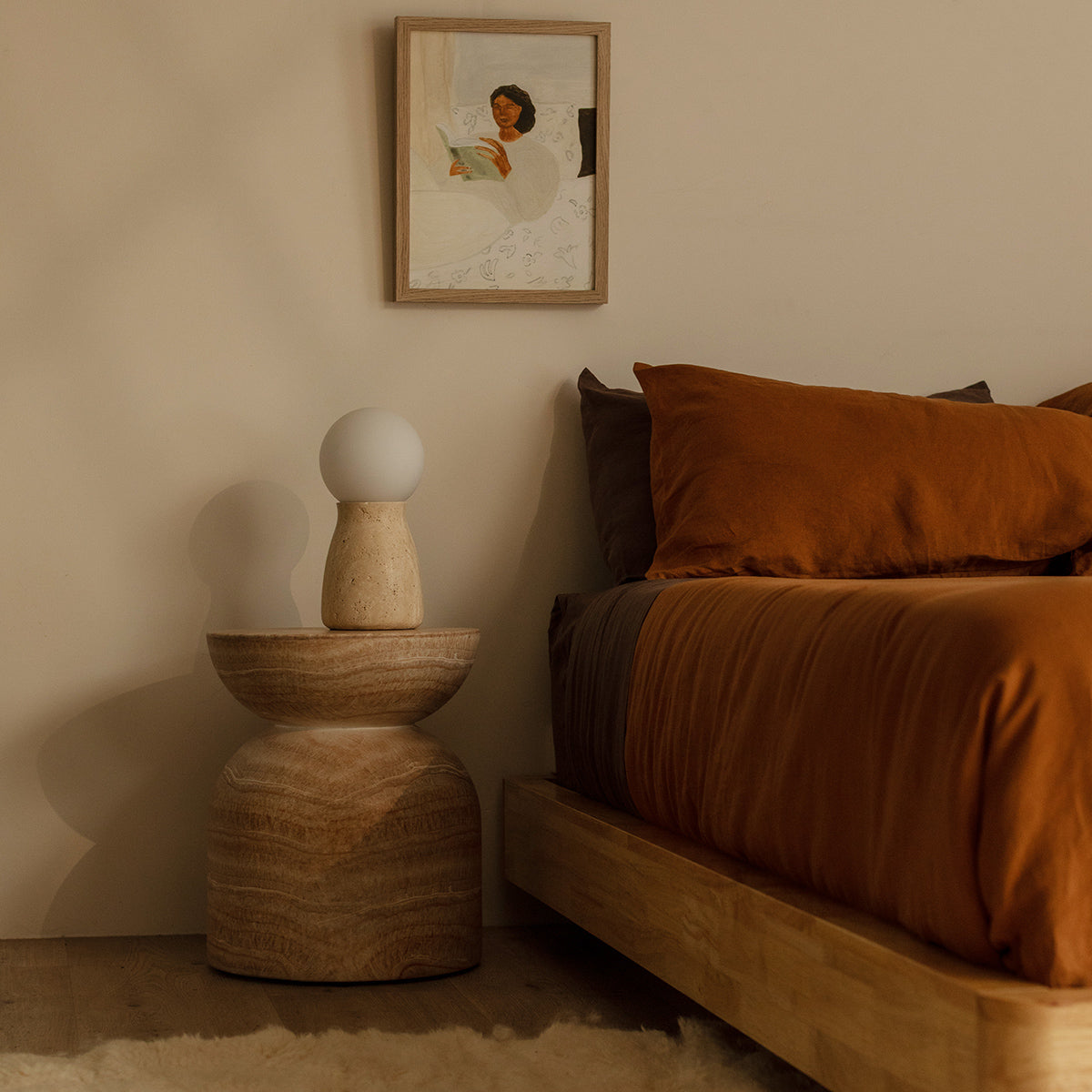 Table d'appoint Santino (finition travertin)