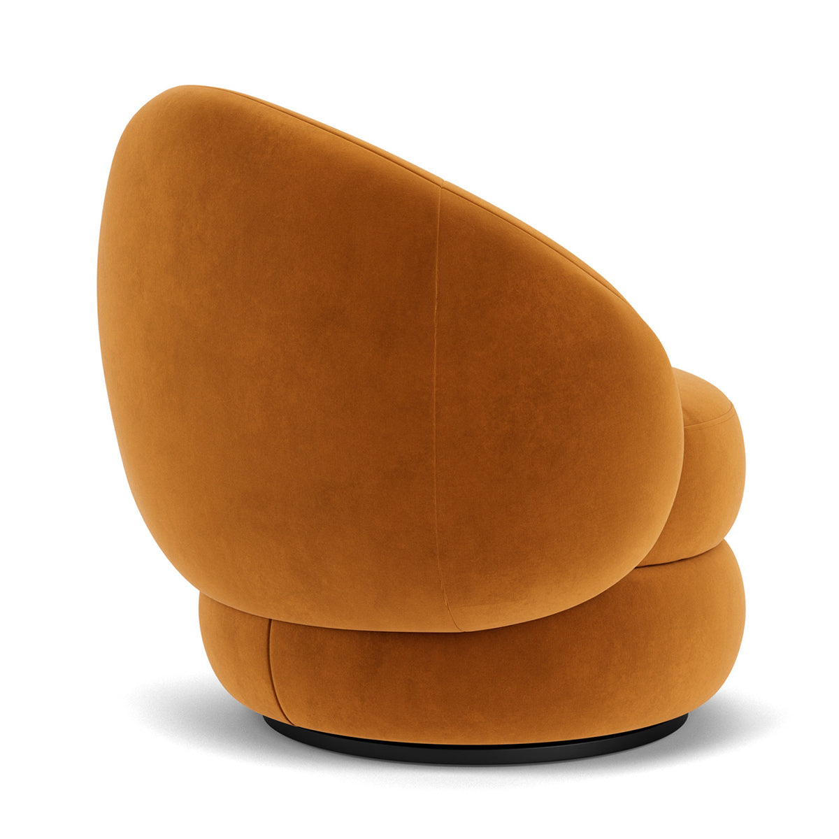 Fauteuil pivotant Alma en velours (ambre mat)