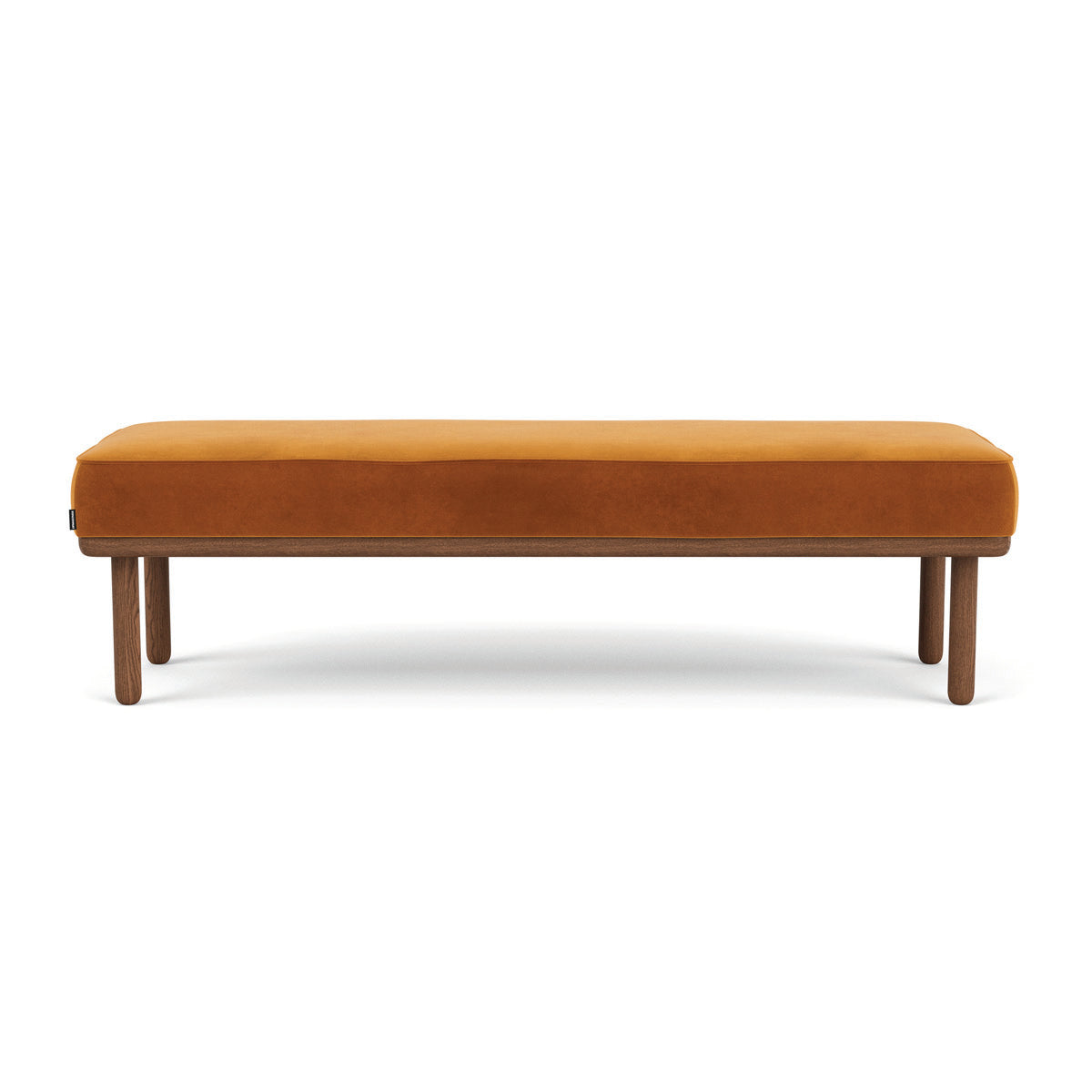 Banc en velours Randi (noyer naturel, ambre mat)