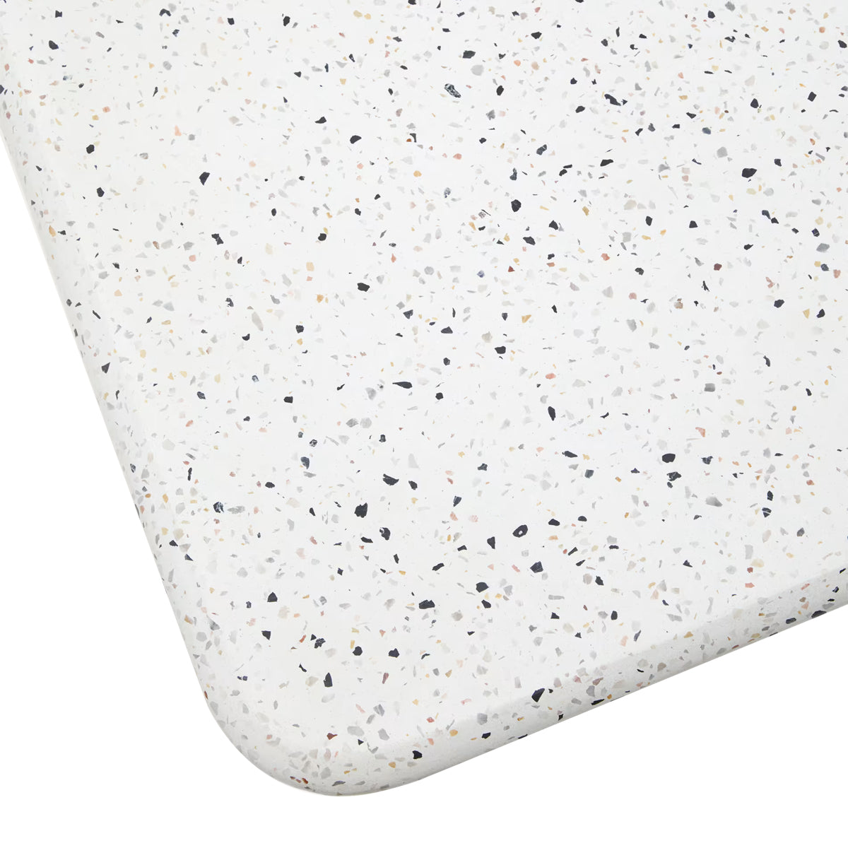 Table haute d'extérieur carrée Saura (blanc, terrazzo)