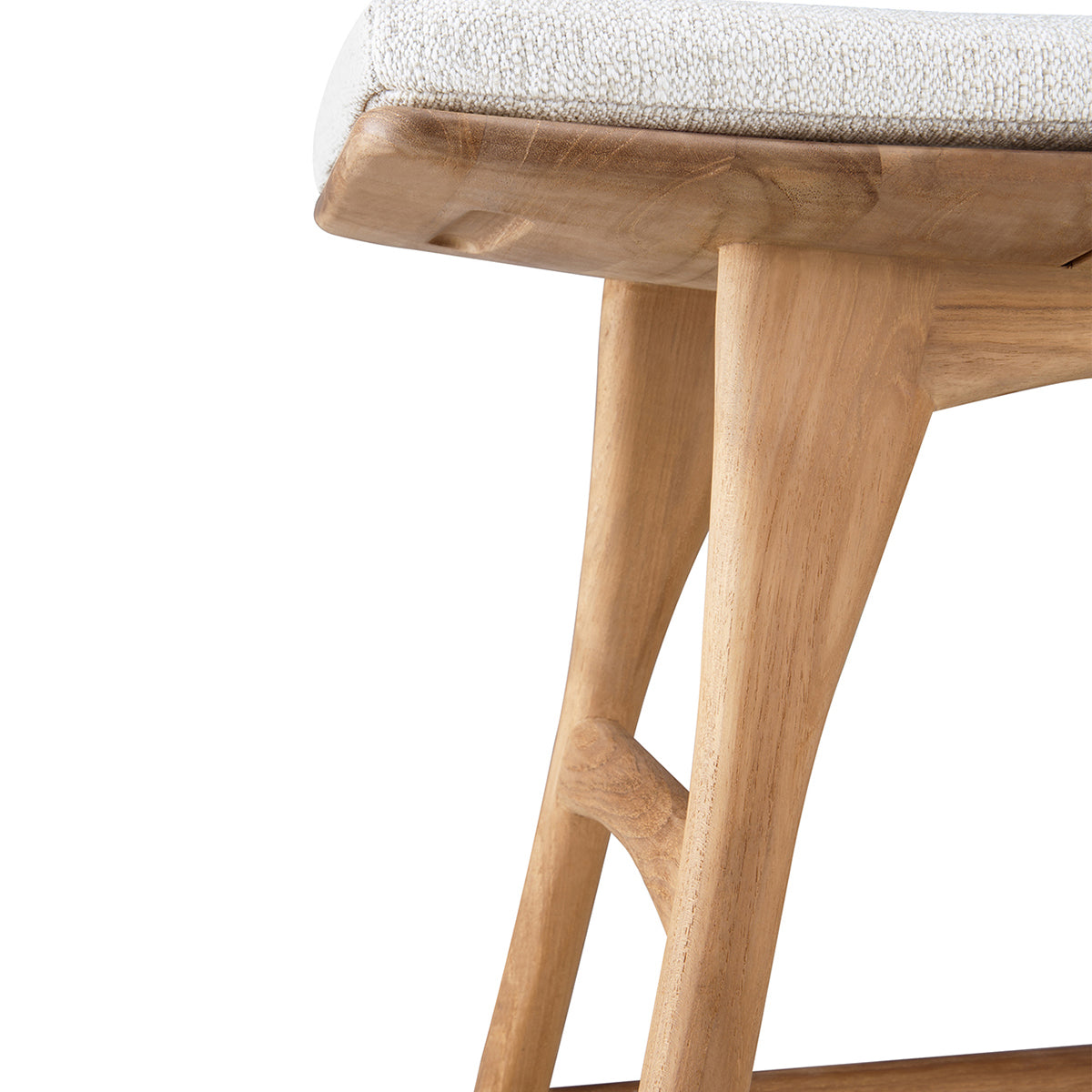 Tabouret de salle à manger d'extérieur en tissu Osso (blanc cassé)