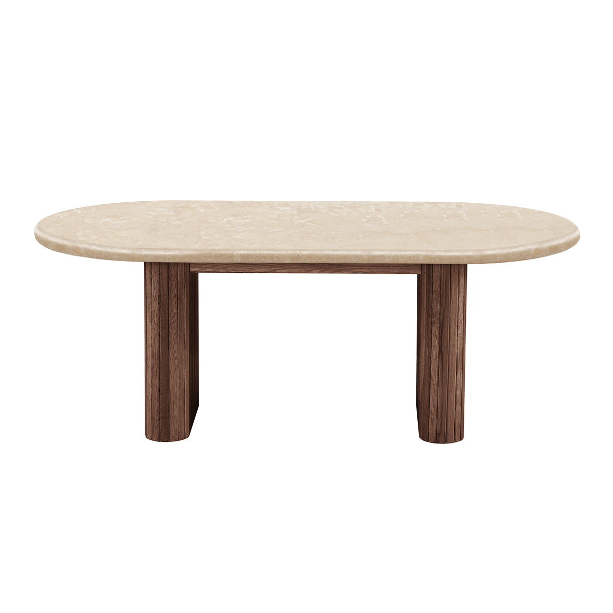 Table basse ovale Noir (noyer, travertin, 120 cm)