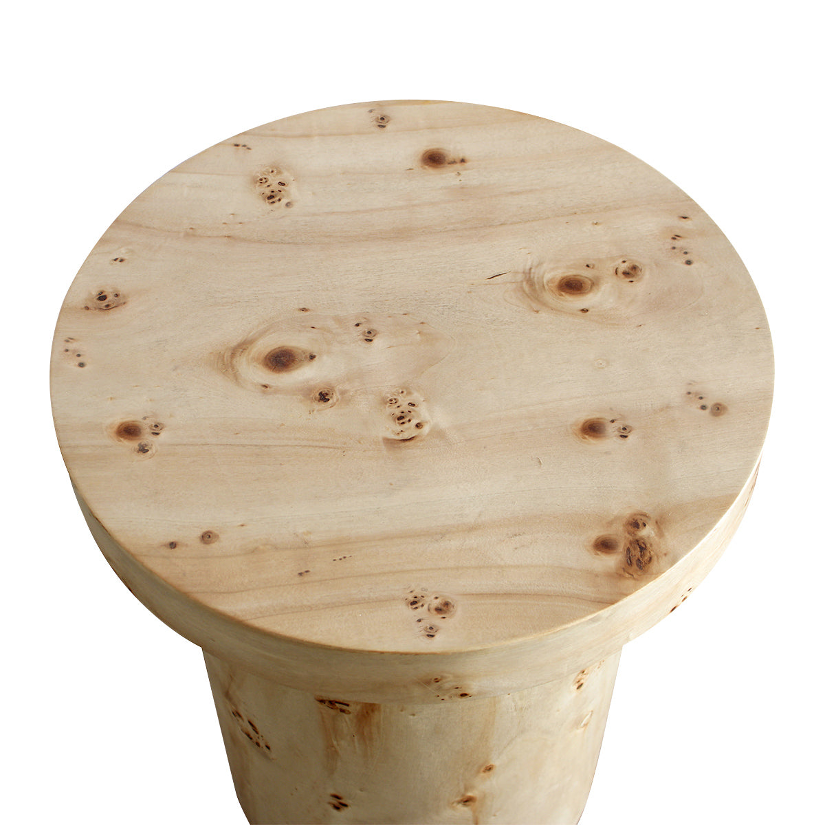 Table d'appoint ronde en bois de ronce Valentina