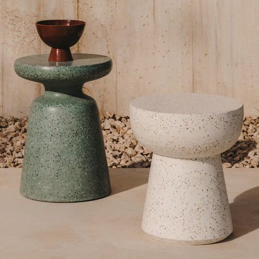 Table d'appoint d'extérieur Mesquida (terrazzo vert, 39 cm)