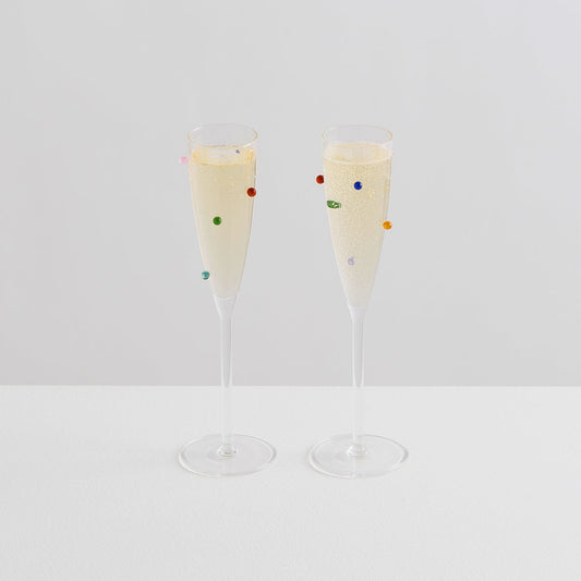 Flûtes à champagne Pomponette (lot de 2)