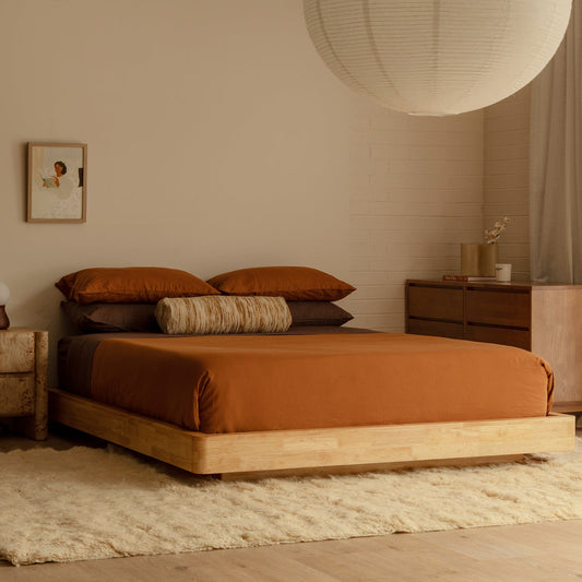 Cadre de lit king size Kami Timber Platform (chêne)