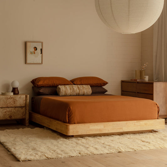 Cadre de lit queen size Kami Timber Platform (chêne)