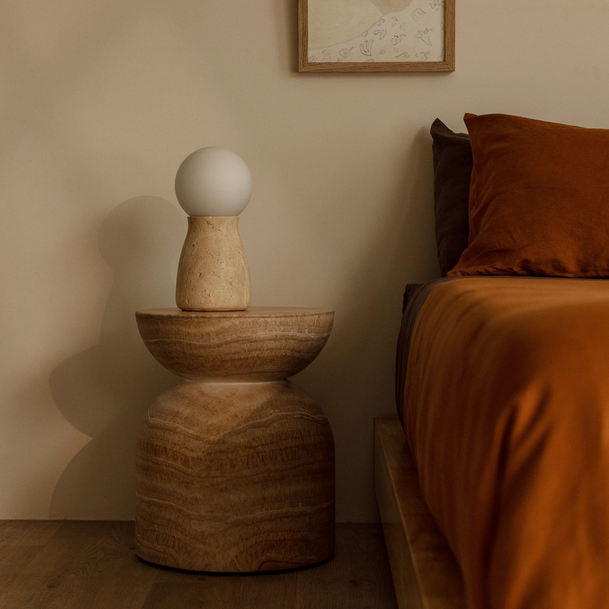 Table d'appoint Santino (finition travertin)