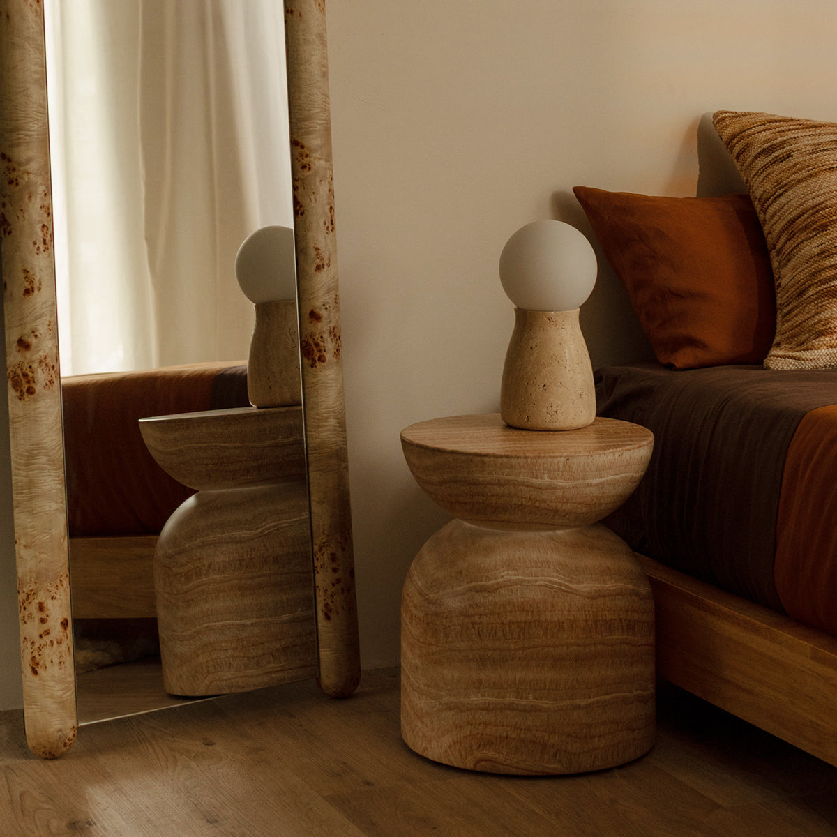 Table d'appoint Santino (finition travertin)