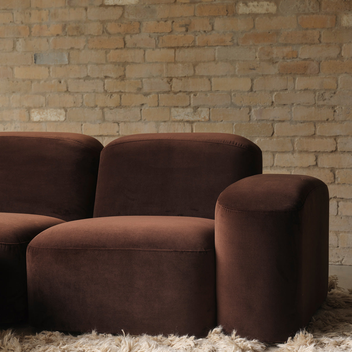 Canapé méridienne modulaire 3 places Muse LAF