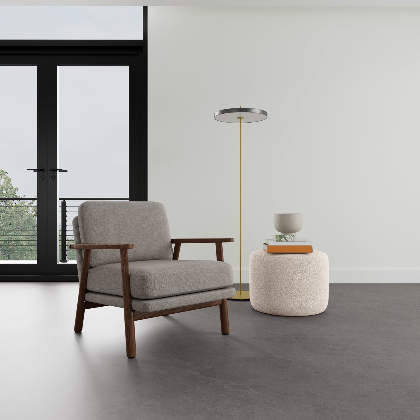 Fauteuil Archie en noyer