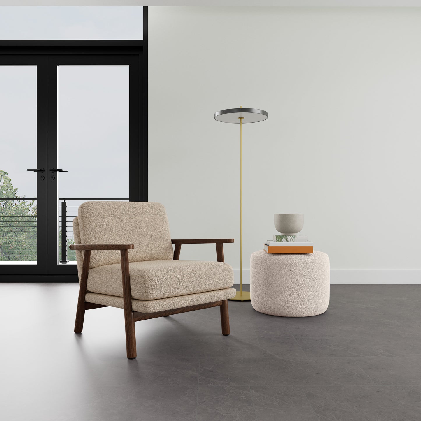 Fauteuil Archie en noyer