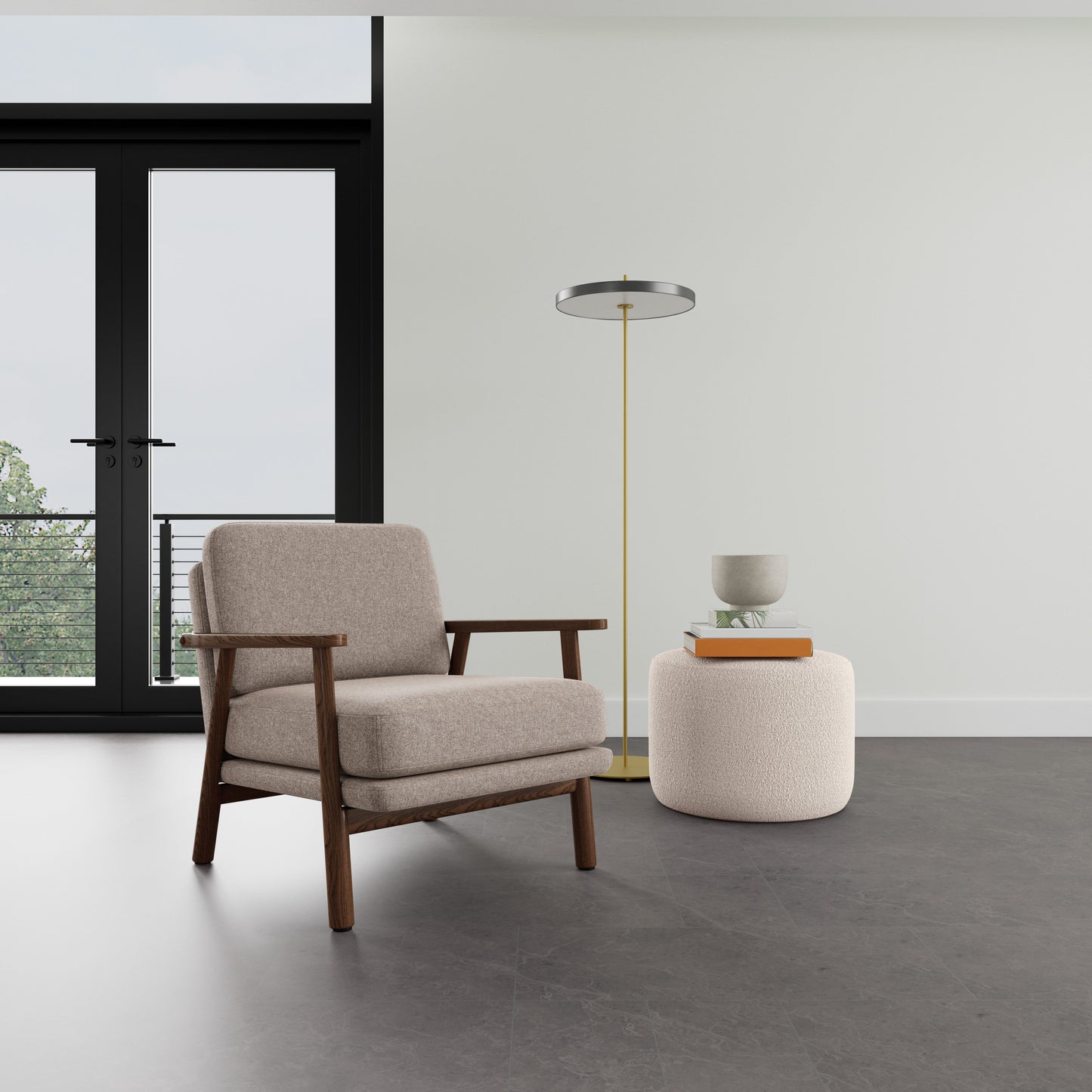 Fauteuil Archie en noyer