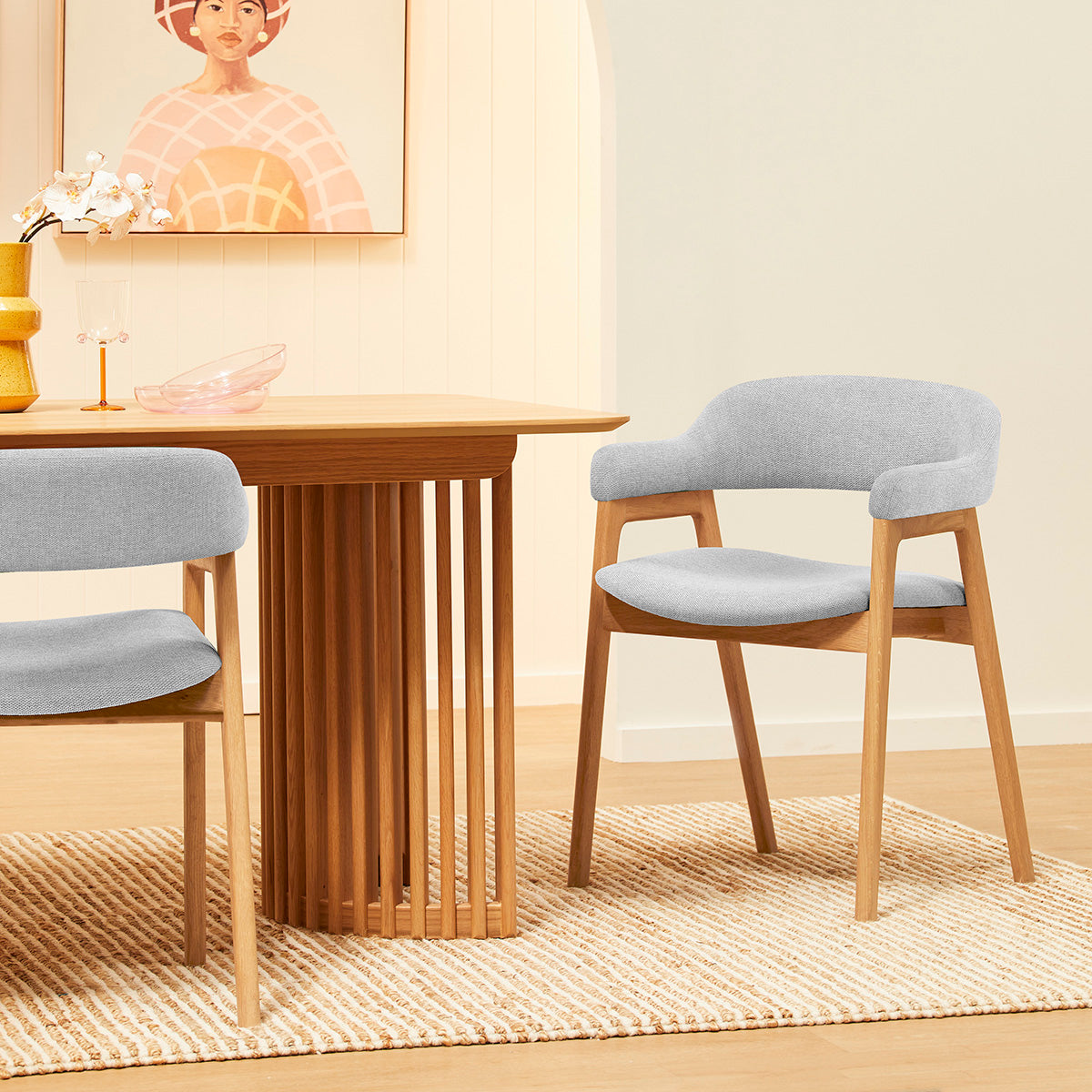 Chaise de salle à manger en tissu Santino