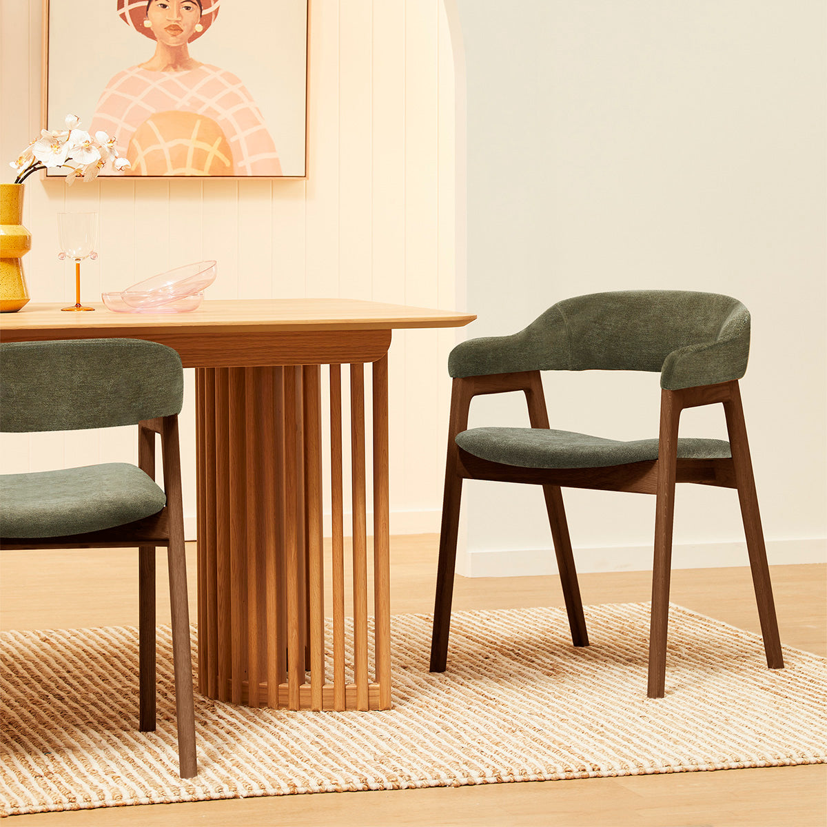 Chaise de salle à manger en tissu Santino