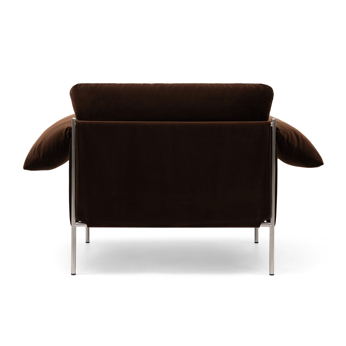 Fauteuil Alva avec cadre en acier brossé