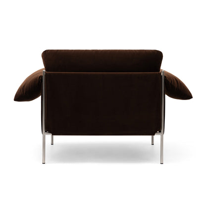 Fauteuil Alva avec cadre en acier brossé