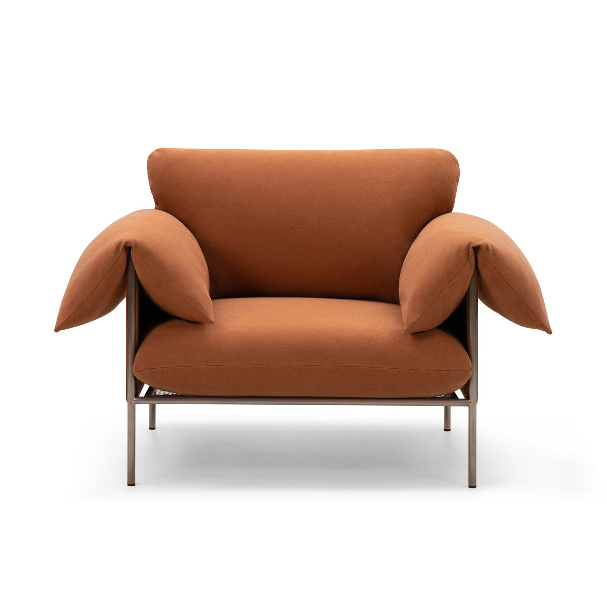 Fauteuil Alva avec cadre en acier brossé