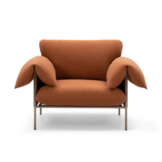 Fauteuil Alva avec cadre en acier brossé