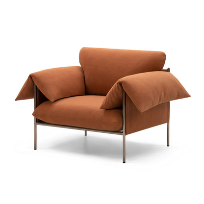 Fauteuil Alva avec cadre en acier brossé