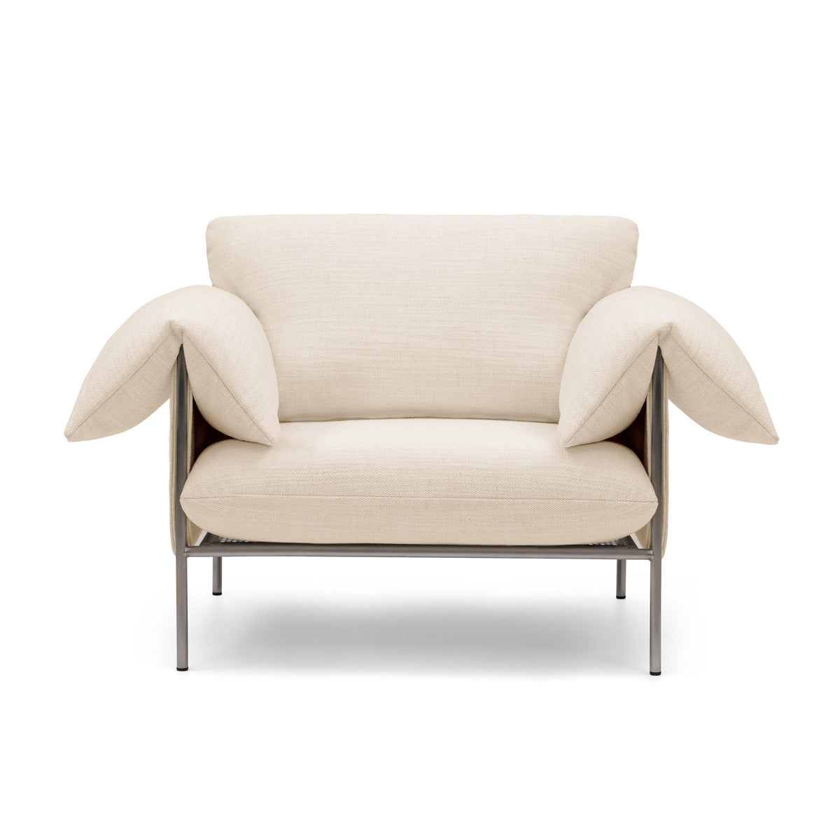 Fauteuil Alva avec cadre en acier brossé