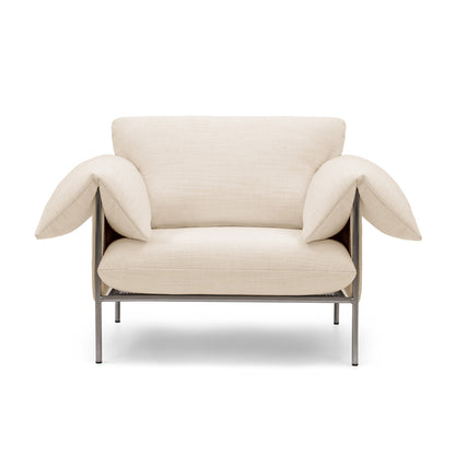 Fauteuil Alva avec cadre en acier brossé