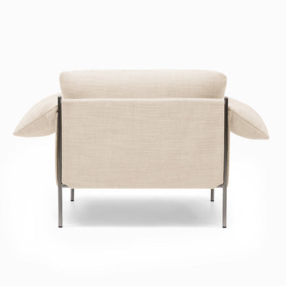 Fauteuil Alva avec cadre en acier brossé