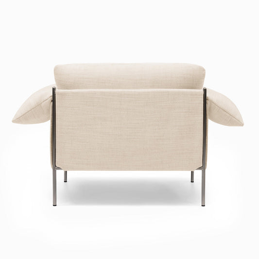 Fauteuil Alva avec cadre en acier brossé