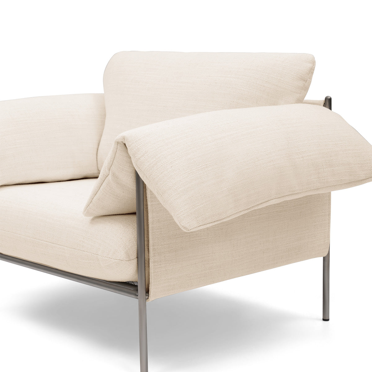 Fauteuil Alva avec cadre en acier brossé