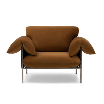 Fauteuil Alva avec cadre en acier brossé