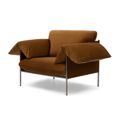 Fauteuil Alva avec cadre en acier brossé