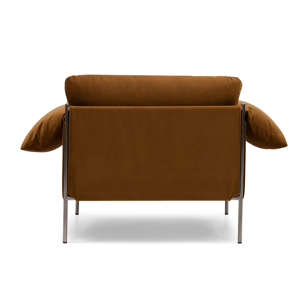 Fauteuil Alva avec cadre en acier brossé