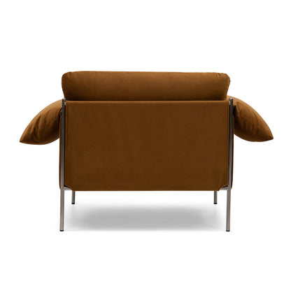 Fauteuil Alva avec cadre en acier brossé