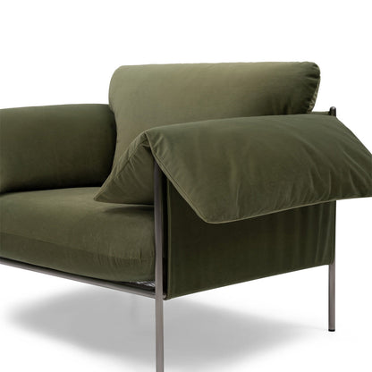 Fauteuil Alva avec cadre en acier brossé