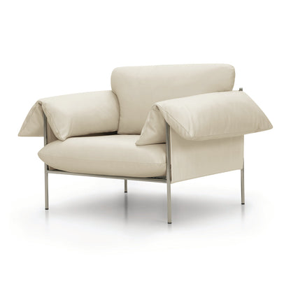 Fauteuil Alva avec cadre en acier brossé