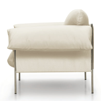 Fauteuil Alva avec cadre en acier brossé