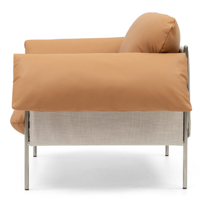 Fauteuil Alva avec cadre en acier brossé