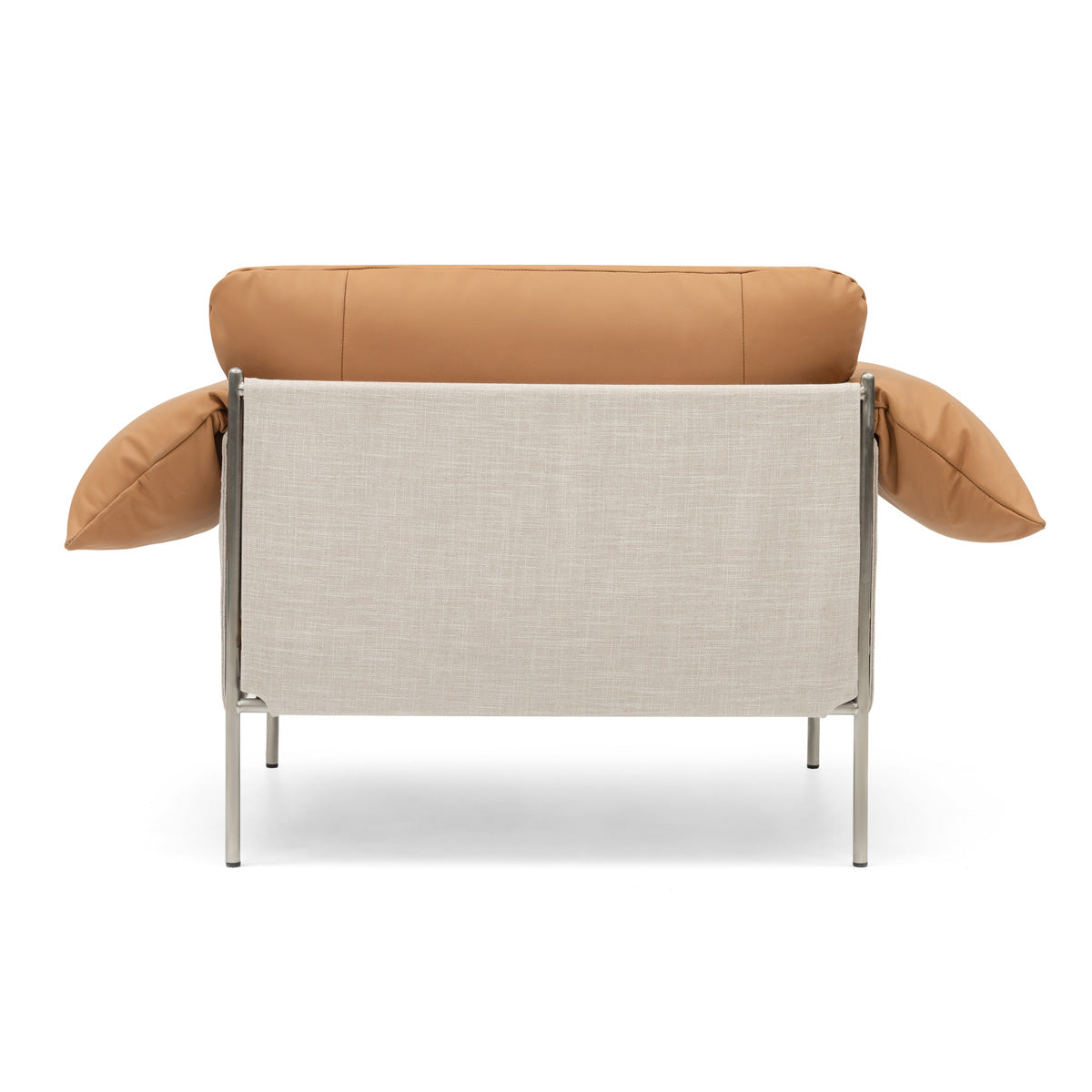 Fauteuil Alva avec cadre en acier brossé