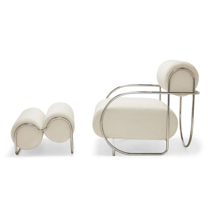 Fauteuil et pouf Chromeo (Sorrento Moon)