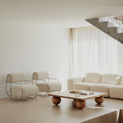 Fauteuil et pouf Chromeo (Sorrento Moon)