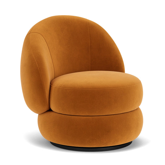 Fauteuil pivotant Alma en velours (ambre mat)