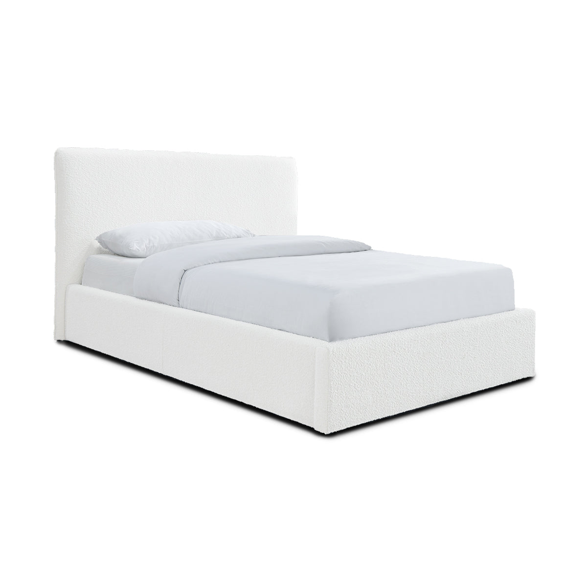 Lit simple Dane Boucle King (blanc)