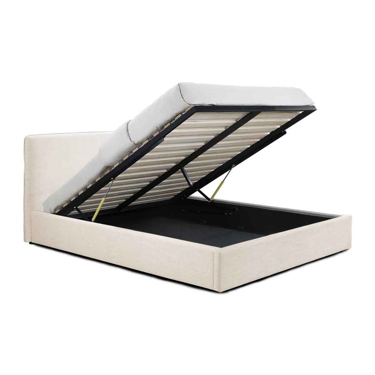 Lit king size avec rangement Dane (crème)