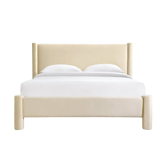 Lit Queen Size Estelle en velours (velours désert)