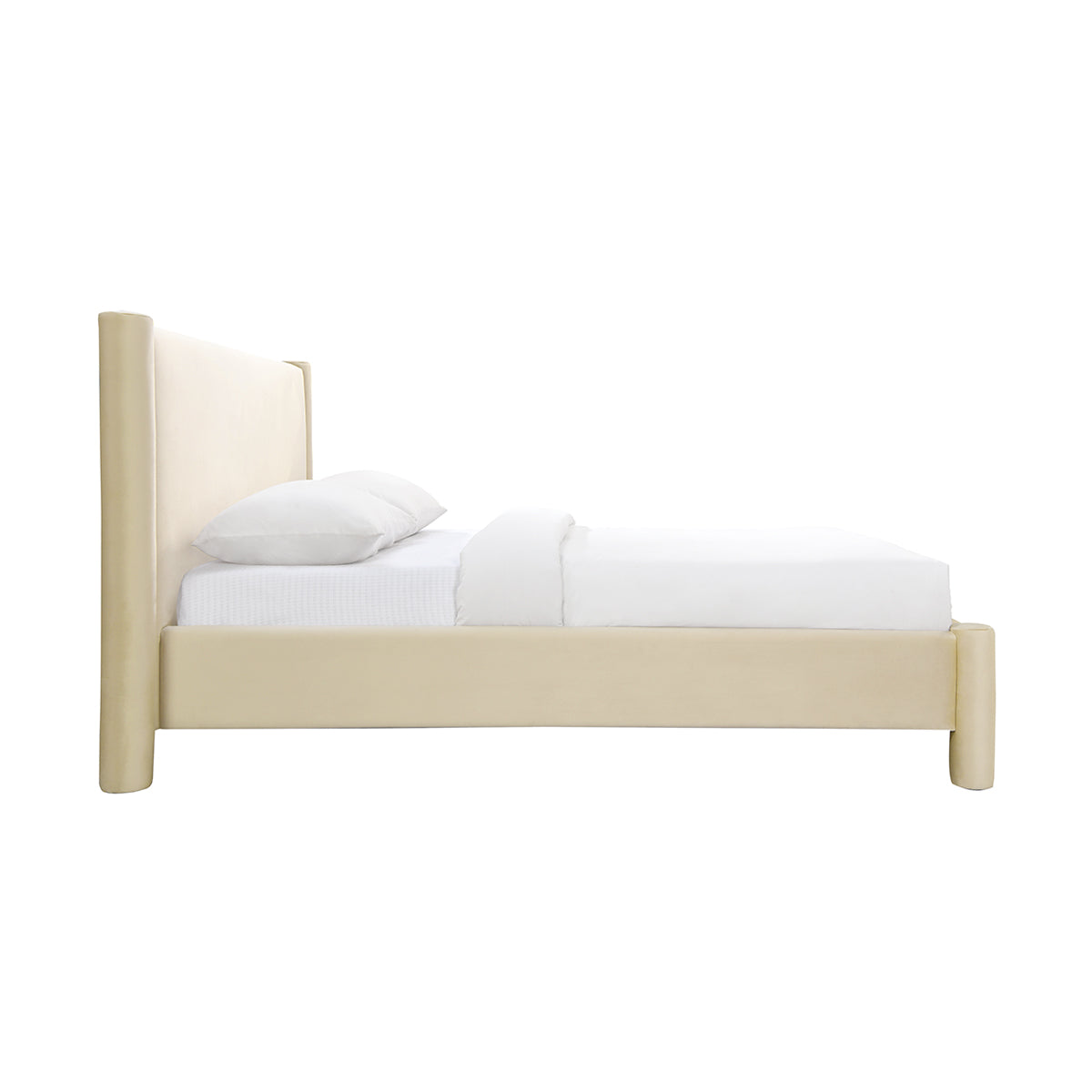 Lit Queen Size Estelle en velours (velours désert)