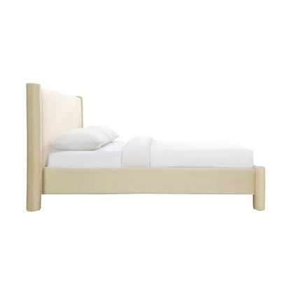 Lit Queen Size Estelle en velours (velours désert)