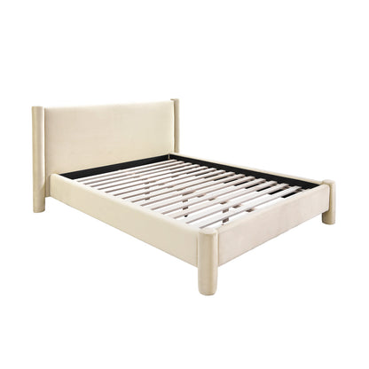 Lit Queen Size Estelle en velours (velours désert)