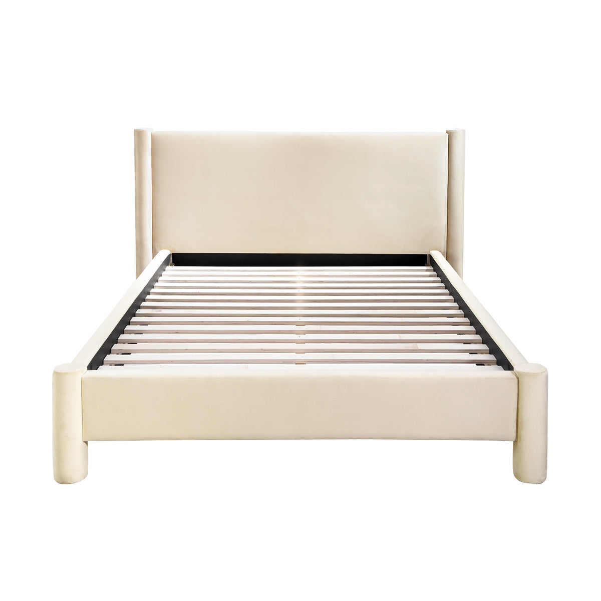 Lit Queen Size Estelle en velours (velours désert)