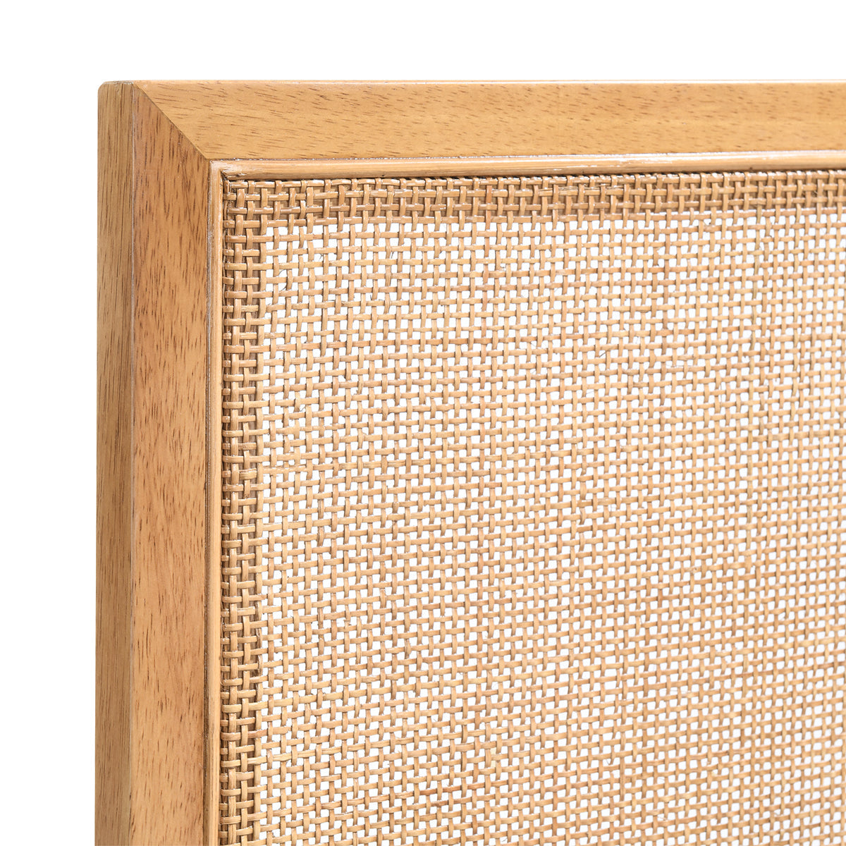 Lit Queen en rotin massif Kayla (chêne)