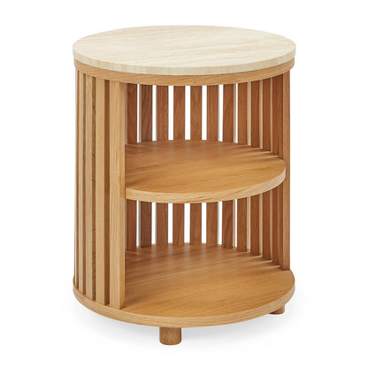 Table de chevet en travertin d'Atlanta